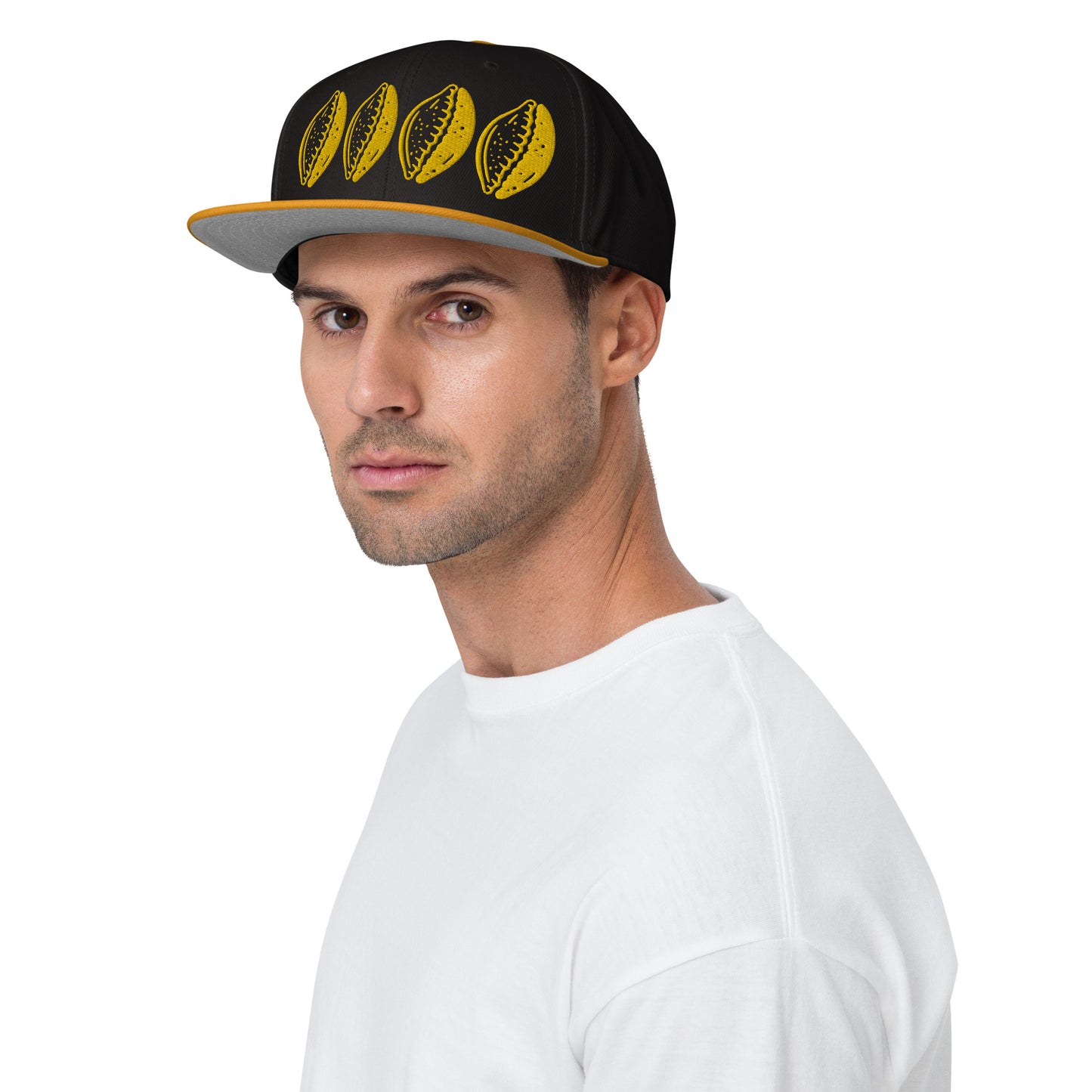 Yellow 4 Cowrie Snapback Hat