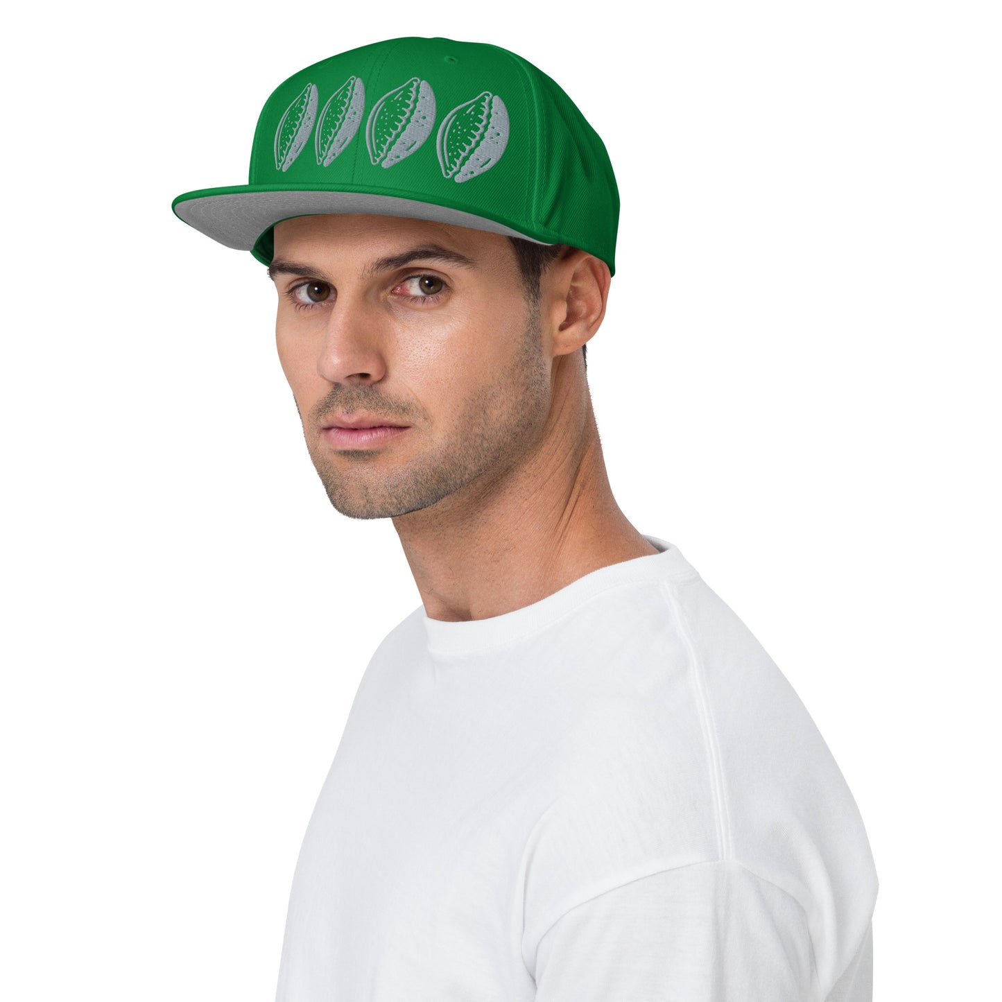 Silver 4 Cowrie Snapback Hat