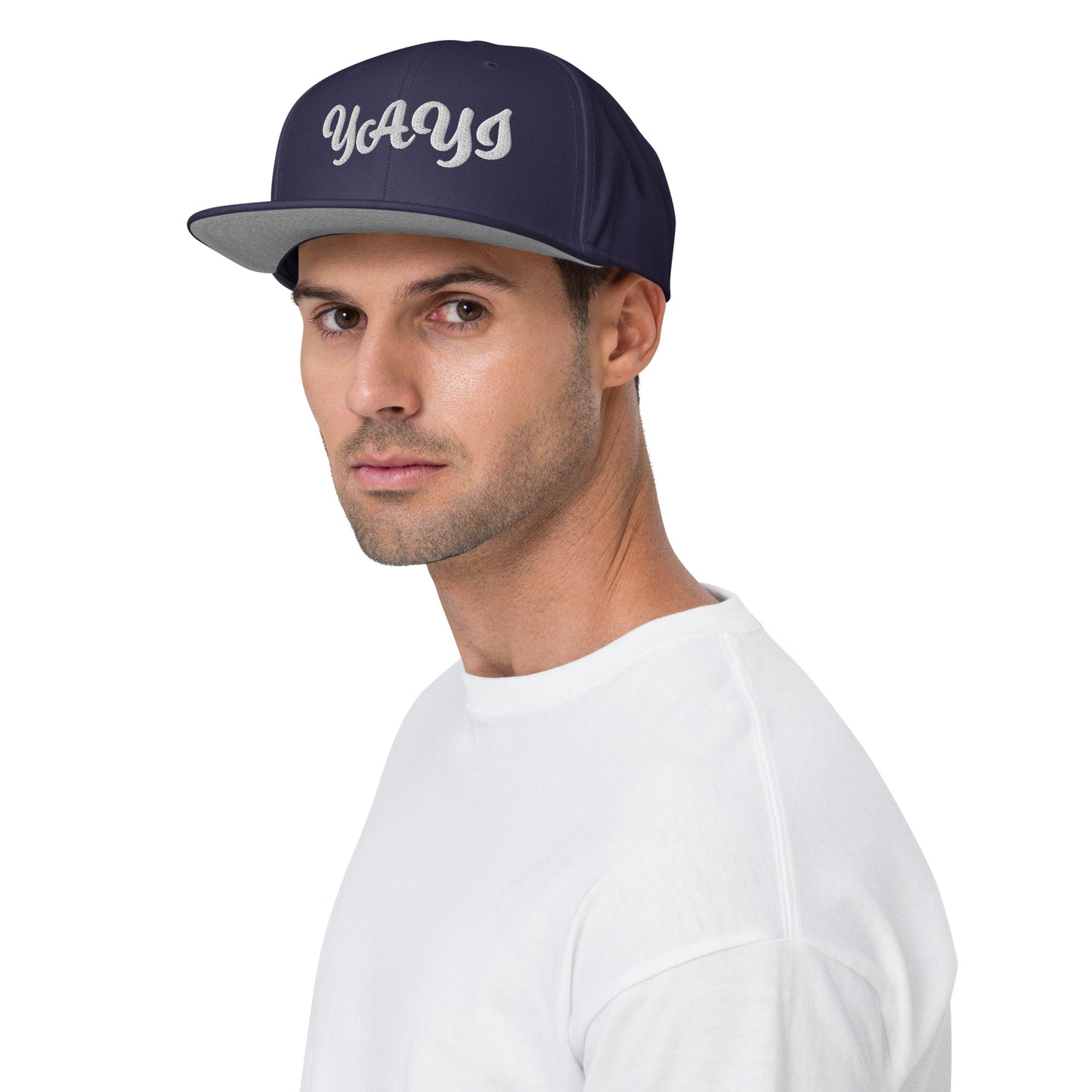 Yayi White embroidered Snapback Hat