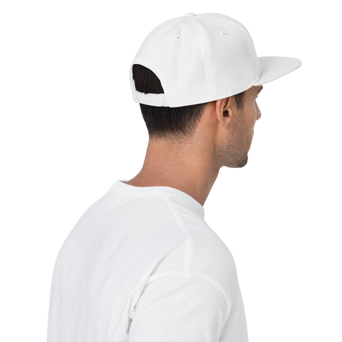 Houngan Gold/White White embroidered Snapback Hat
