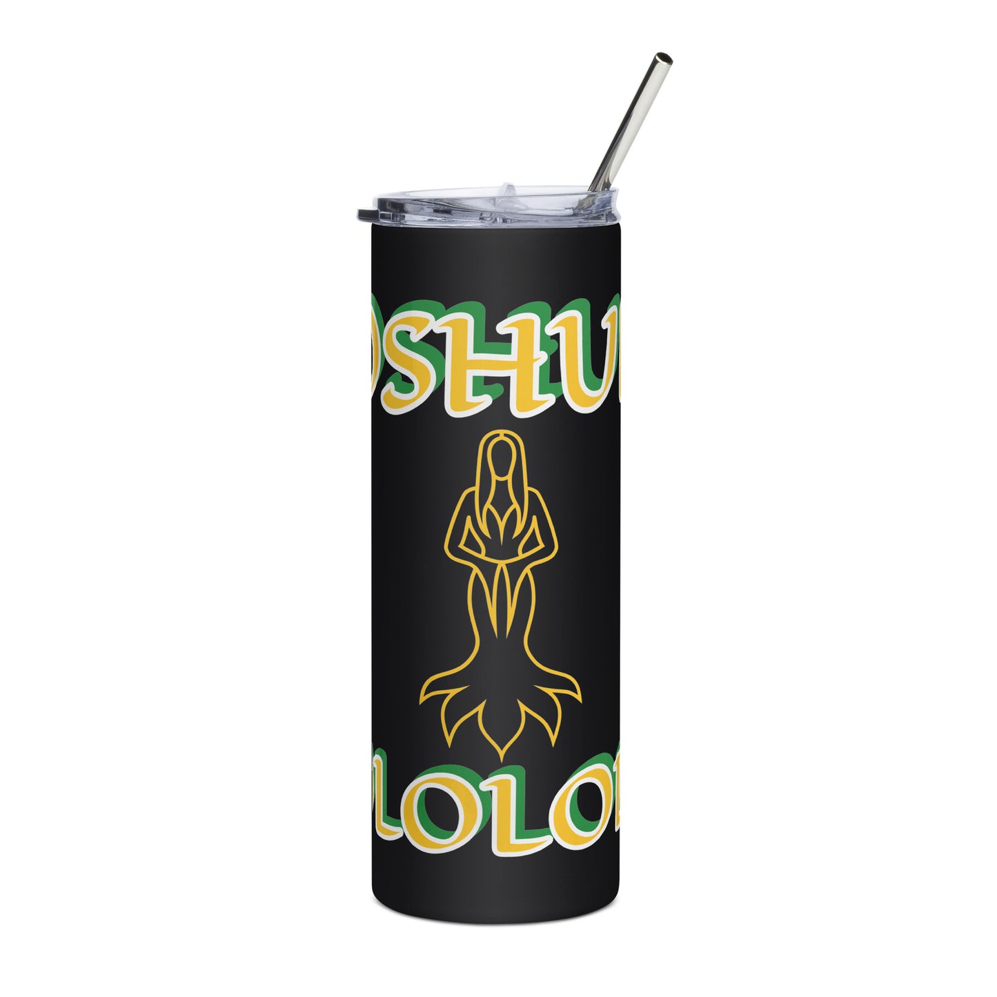 Oshun Ololodi Lucumi Icon White/Black Stainless steel tumbler 1