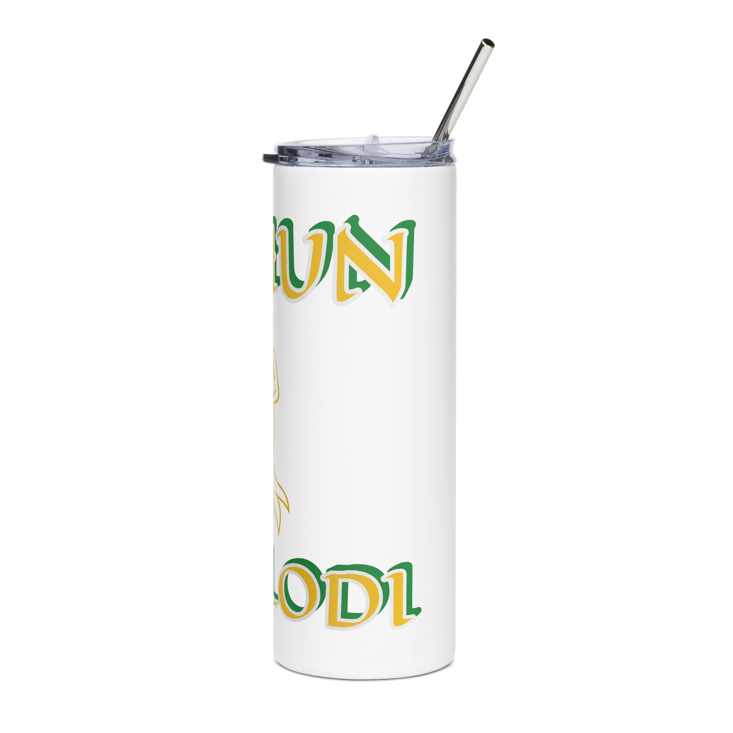 Oshun Ololodi Lucumi Icon White/Black Stainless steel tumbler 1