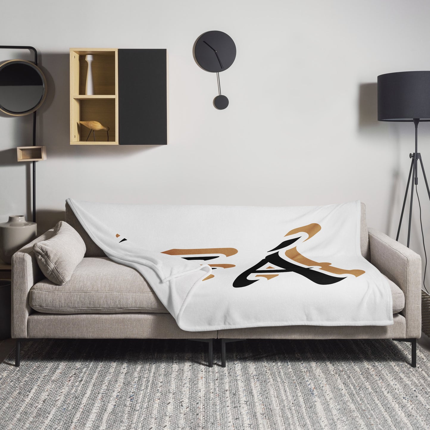 IFÁ Black/Gold White Throw Blanket