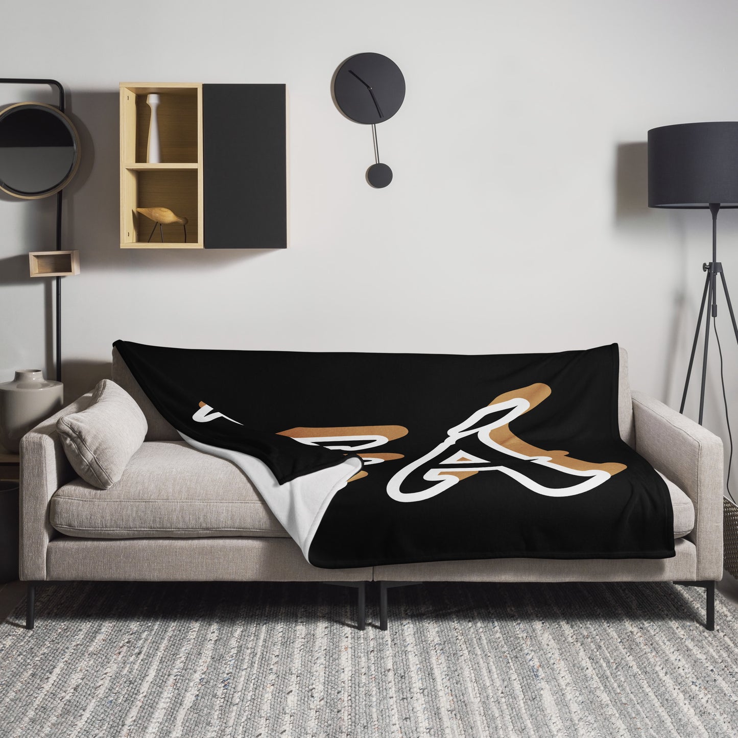 IFÁ Black/Gold Black Throw Blanket