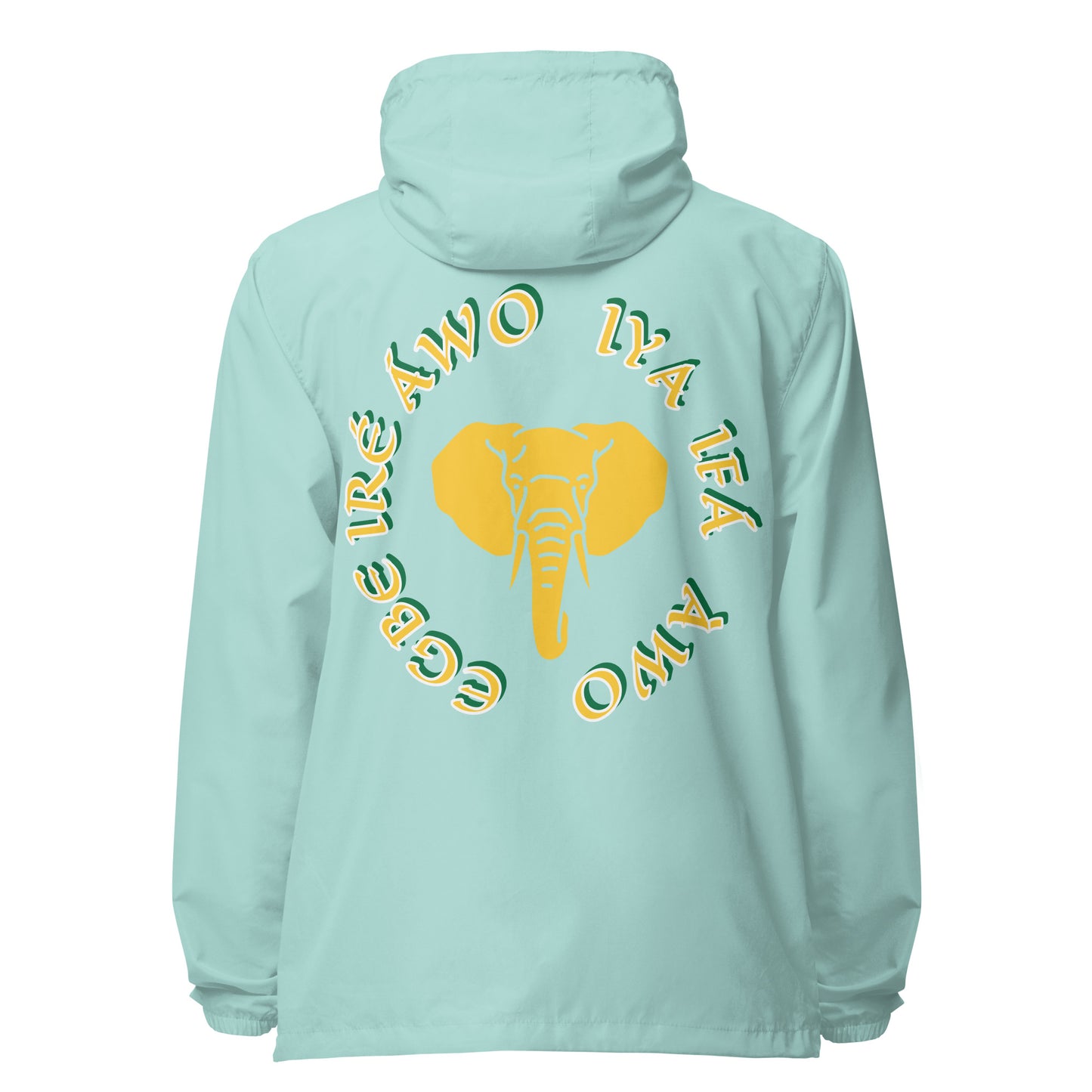 Egbe Apparel Logo Ifa icon Lucumi Reverse Unisex lightweight zip up windbreaker