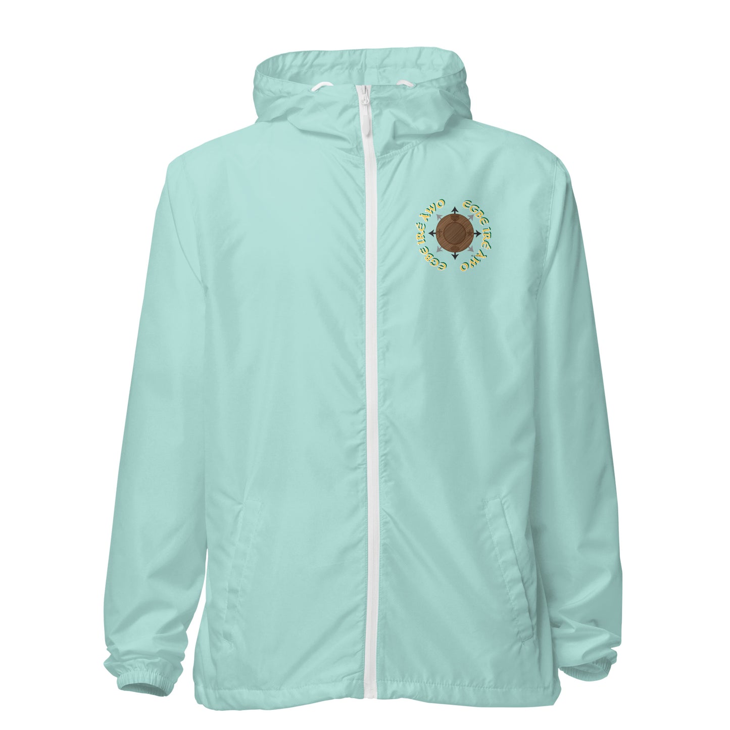 Egbe Apparel Logo Ifa icon Lucumi Reverse Unisex lightweight zip up windbreaker