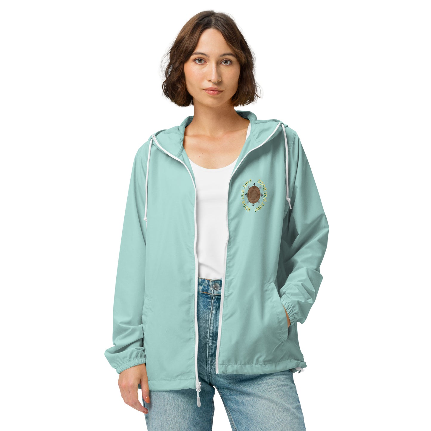 Egbe Apparel Logo Ifa icon Lucumi Unisex lightweight zip up windbreaker