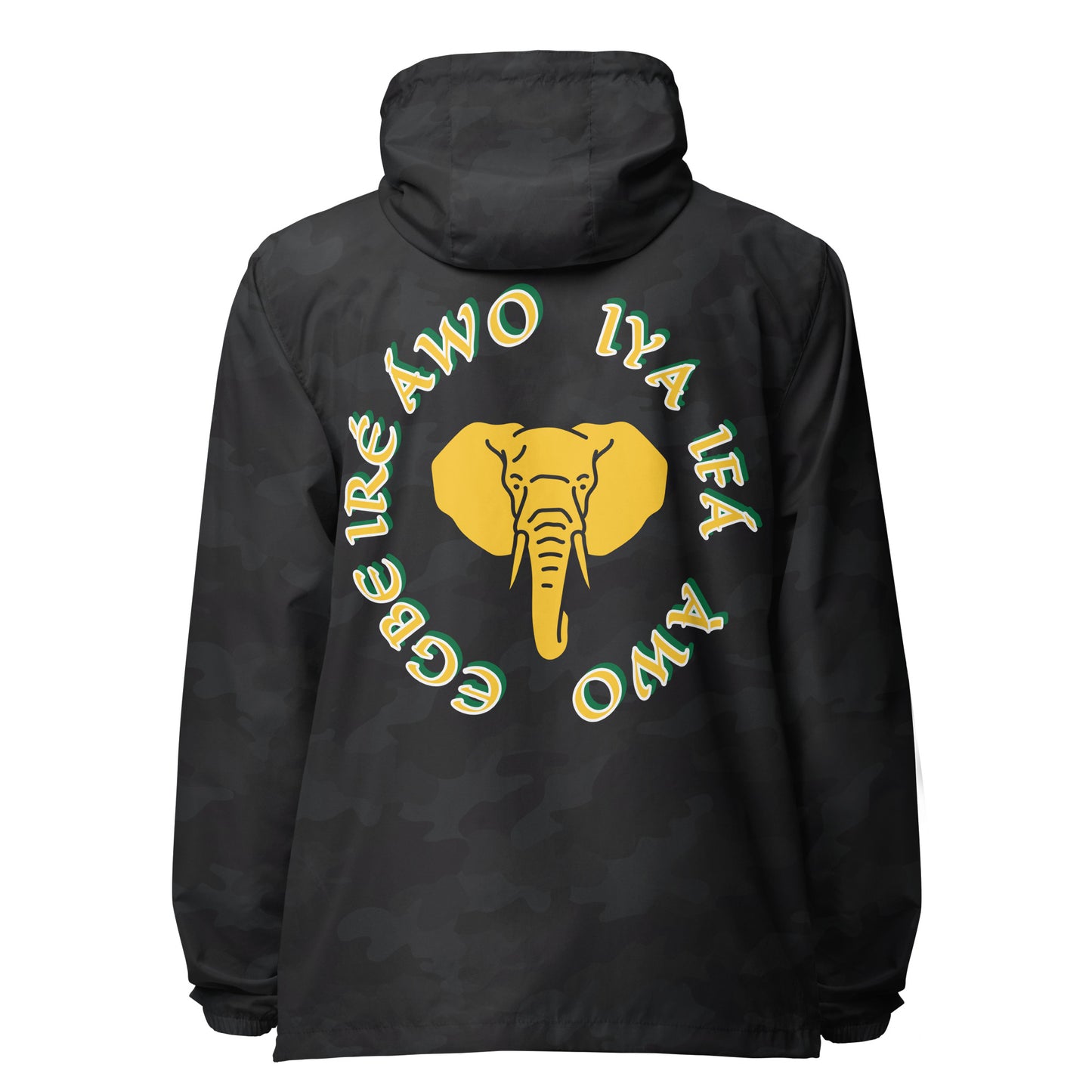 Egbe Apparel Logo Ifa icon Lucumi Reverse Unisex lightweight zip up windbreaker
