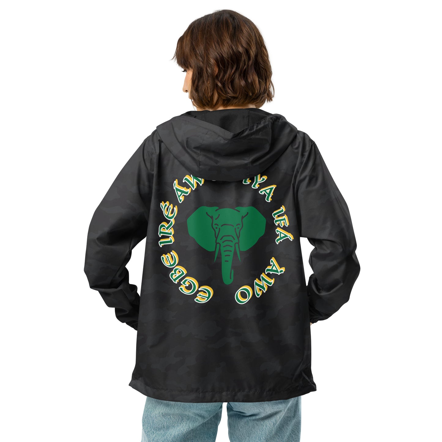 Egbe Apparel Logo Ifa icon Lucumi Unisex lightweight zip up windbreaker
