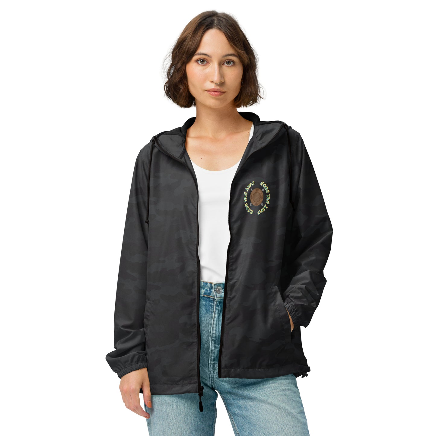 Egbe Apparel Logo Ifa icon Lucumi Unisex lightweight zip up windbreaker