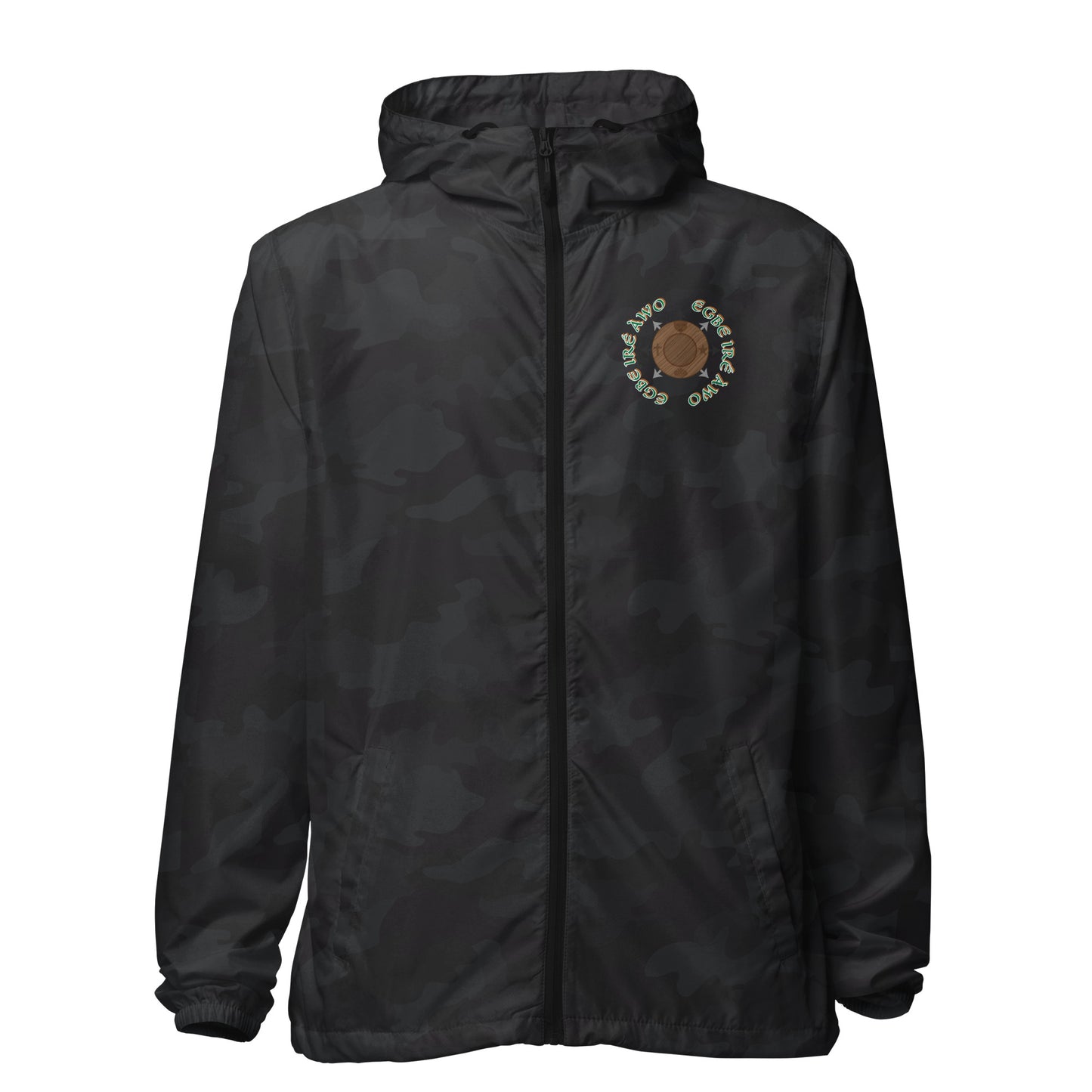 Egbe Apparel Logo Ifa icon Isese Unisex lightweight zip up windbreaker