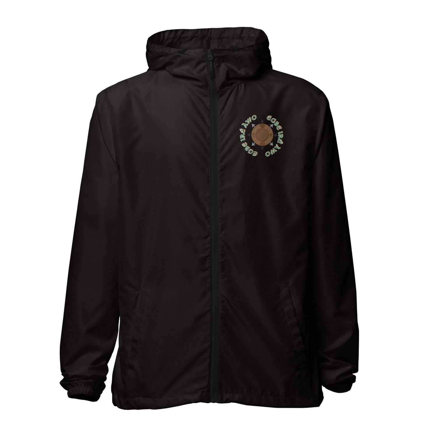 Egbe Apparel Logo Ifa icon Isese Unisex lightweight zip up windbreaker