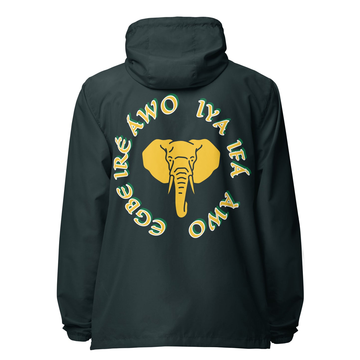 Egbe Apparel Logo Ifa icon Lucumi Reverse Unisex lightweight zip up windbreaker