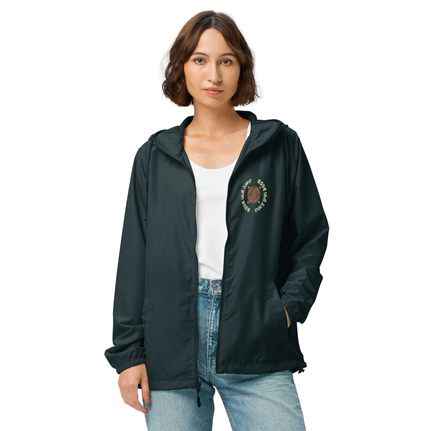 Egbe Apparel Logo Ifa icon Lucumi Unisex lightweight zip up windbreaker