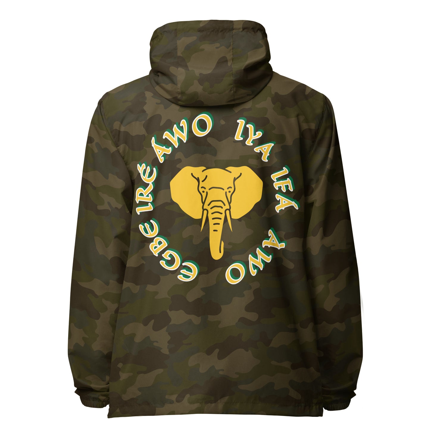 Egbe Apparel Logo Ifa icon Lucumi Reverse Unisex lightweight zip up windbreaker