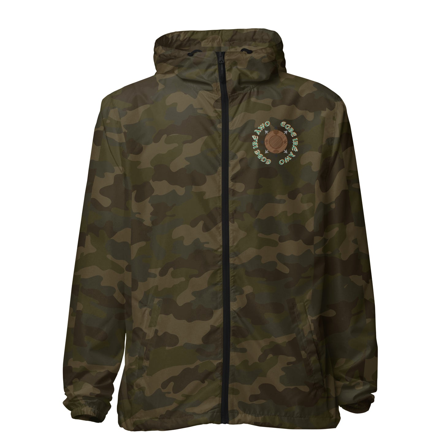 Egbe Apparel Logo Ifa icon Isese Unisex lightweight zip up windbreaker