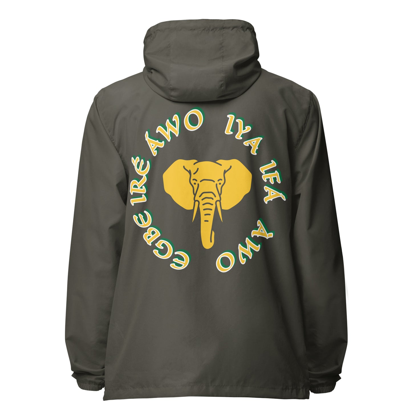 Egbe Apparel Logo Ifa icon Lucumi Reverse Unisex lightweight zip up windbreaker