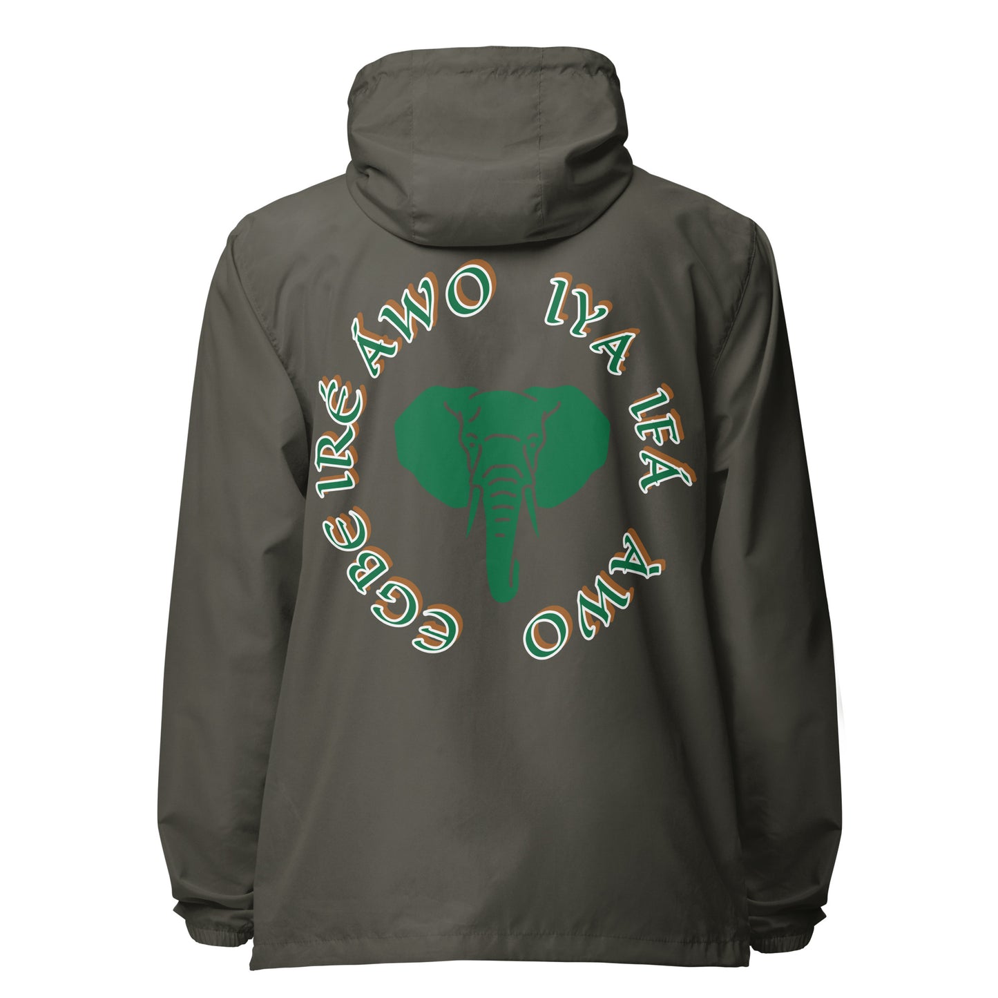Egbe Apparel Logo Ifa icon Isese Unisex lightweight zip up windbreaker