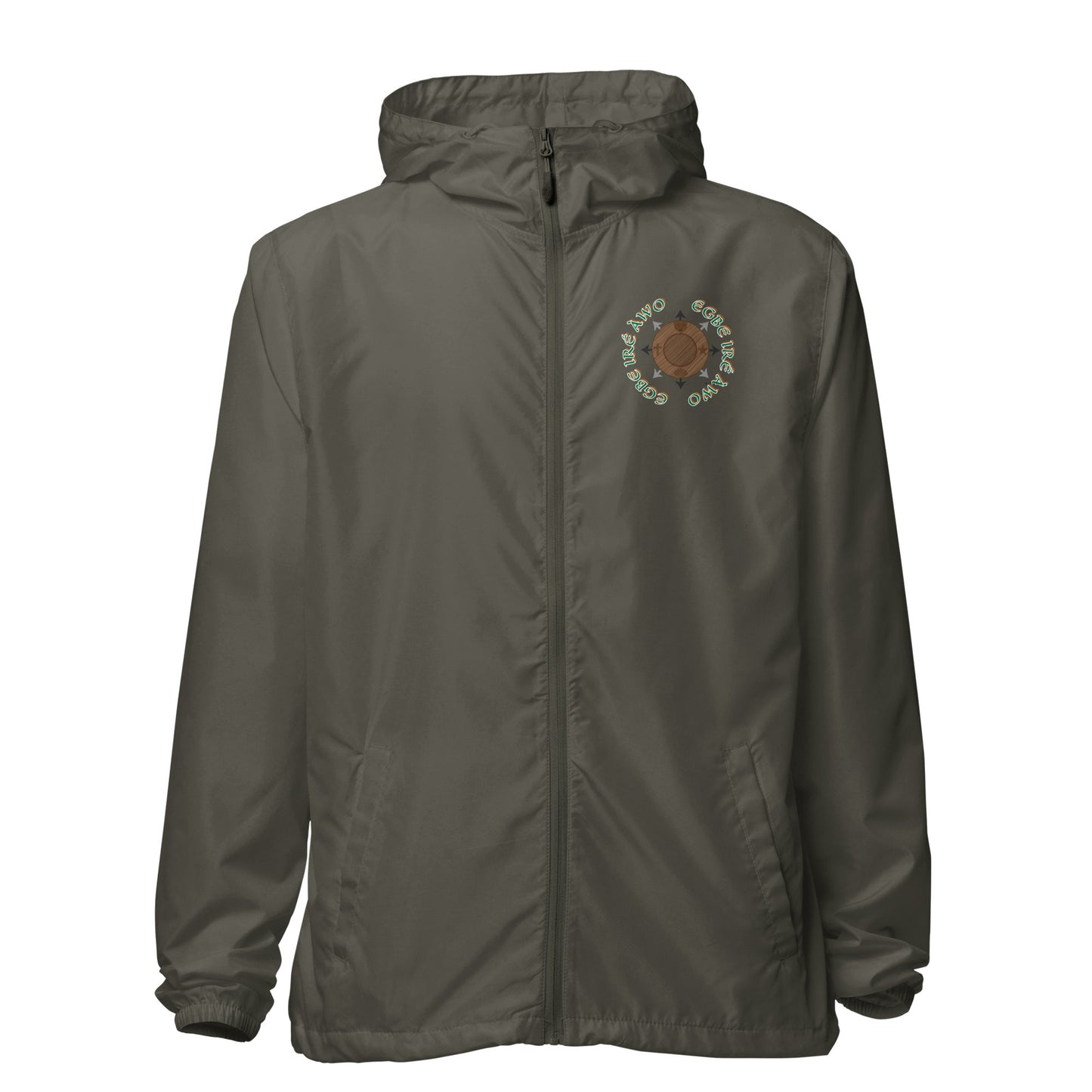 Egbe Apparel Logo Ifa icon Isese Unisex lightweight zip up windbreaker