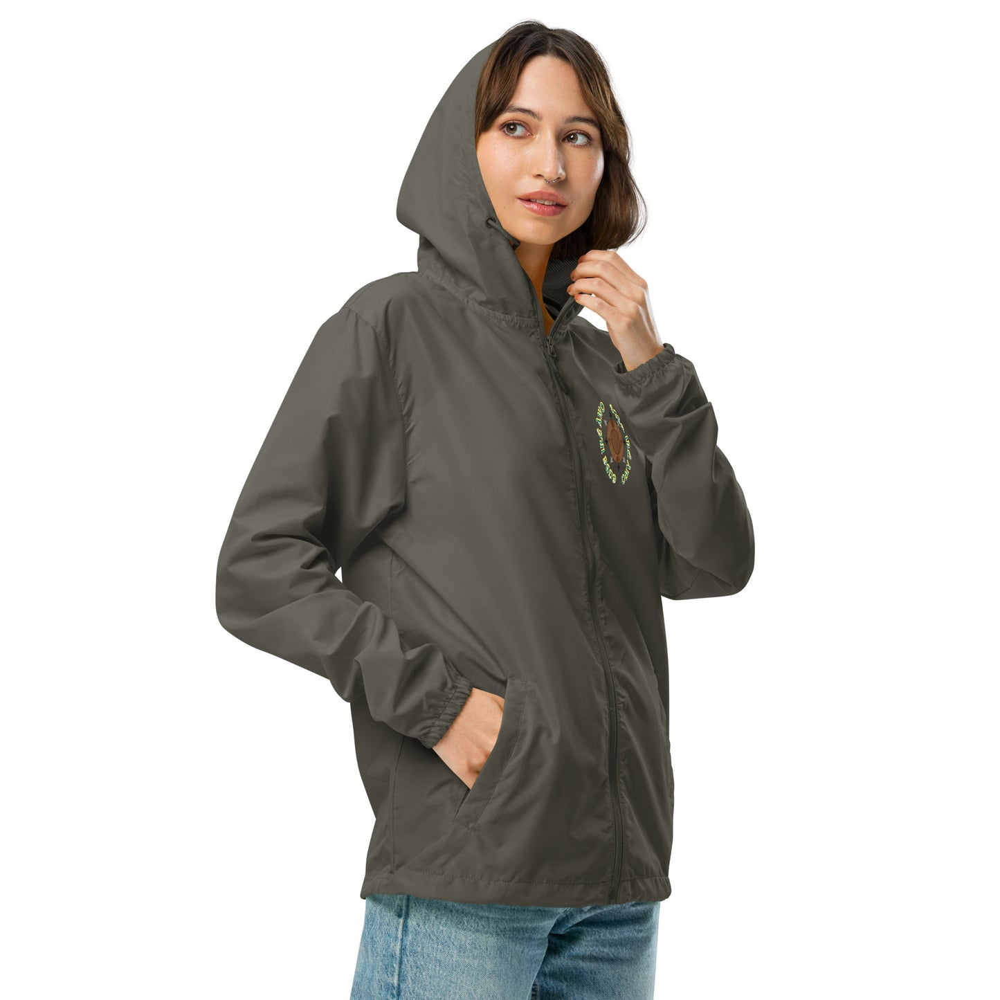 Egbe Apparel Logo Ifa icon Lucumi Unisex lightweight zip up windbreaker