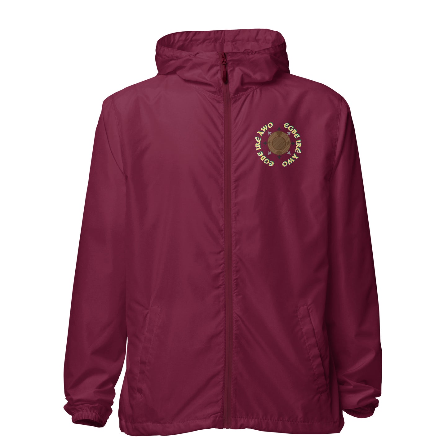 Egbe Apparel Logo Ifa icon Lucumi Reverse Unisex lightweight zip up windbreaker