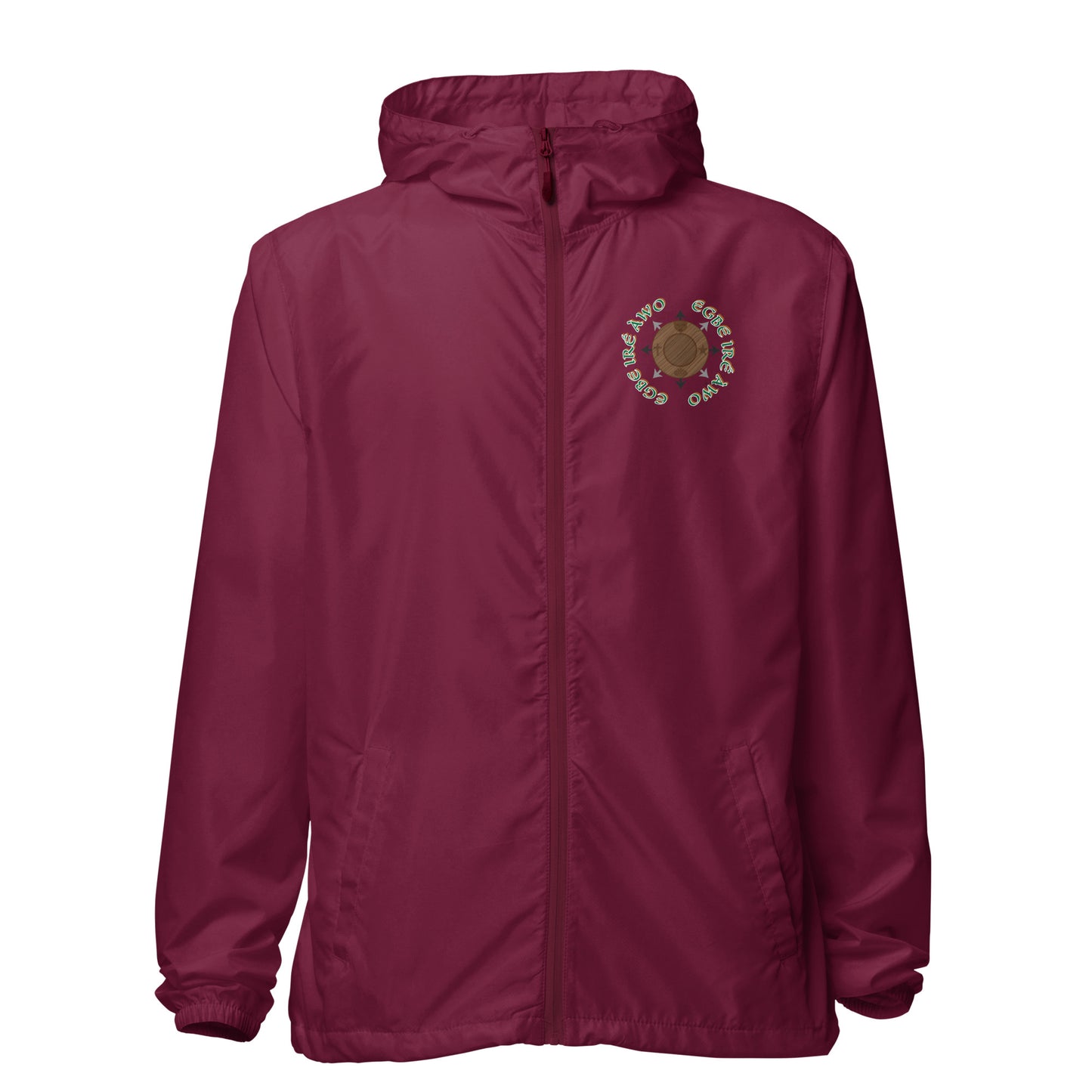 Egbe Apparel Logo Ifa icon Isese Unisex lightweight zip up windbreaker