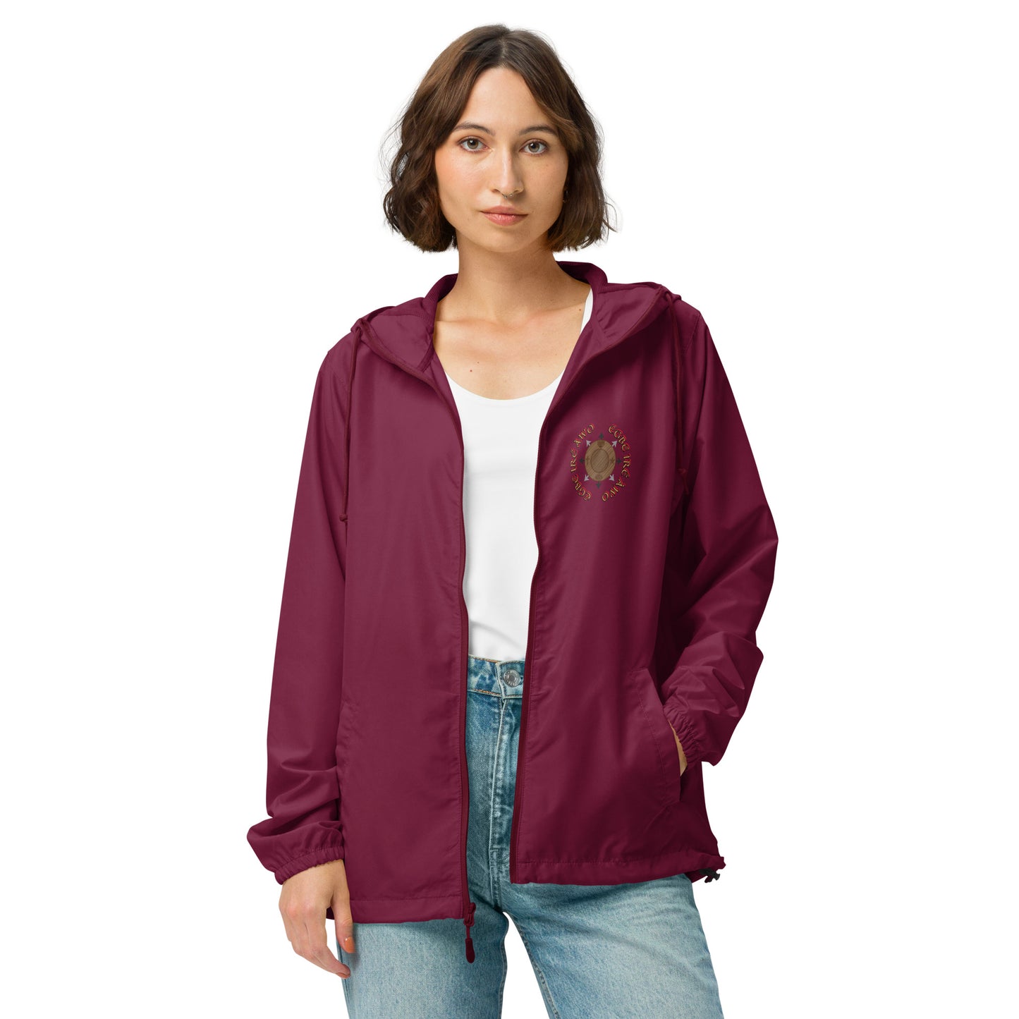 Egbe Apparel Logo Ifa Gold Unisex lightweight zip up windbreaker
