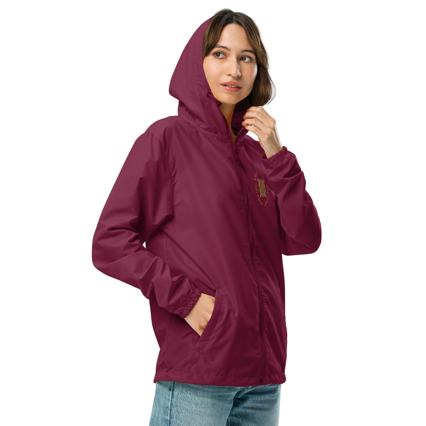 Egbe Apparel Logo Ifa Gold Unisex lightweight zip up windbreaker