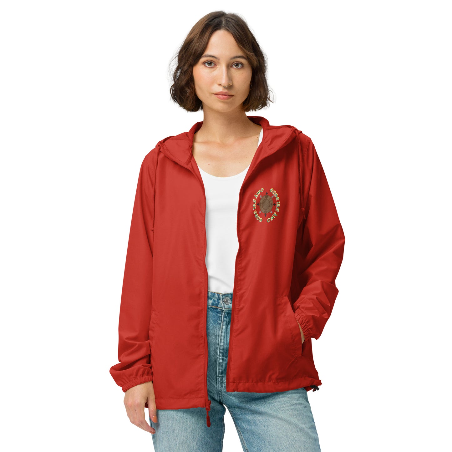 Egbe Apparel Logo Ifa icon Lucumi Unisex lightweight zip up windbreaker
