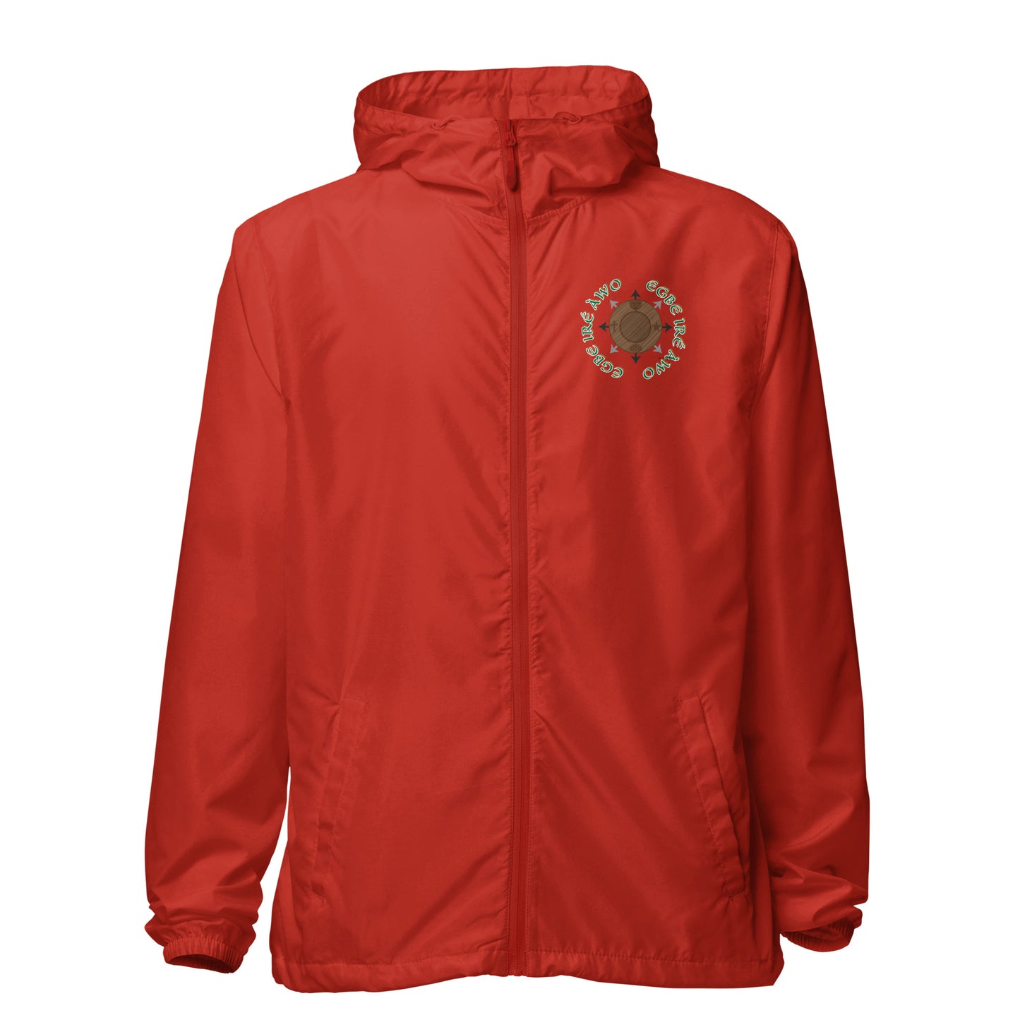 Egbe Apparel Logo Ifa icon Isese Unisex lightweight zip up windbreaker