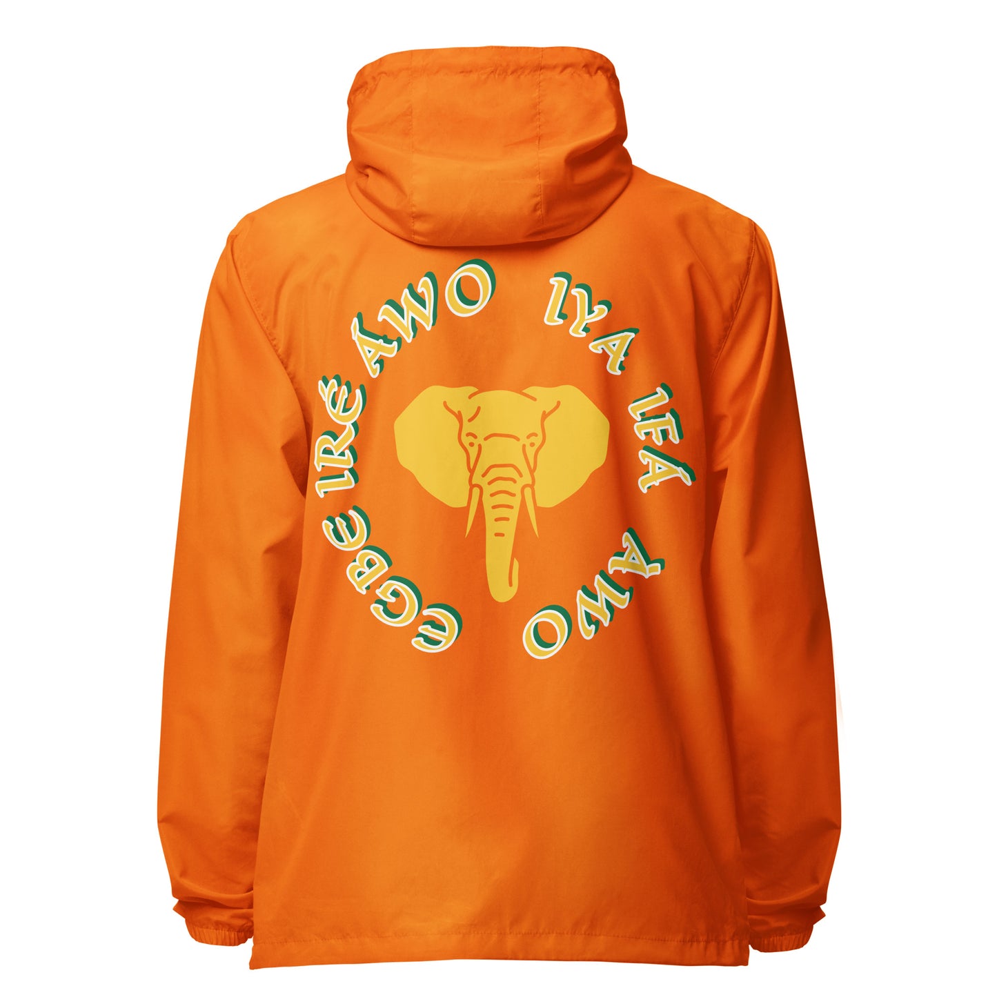 Egbe Apparel Logo Ifa icon Lucumi Reverse Unisex lightweight zip up windbreaker