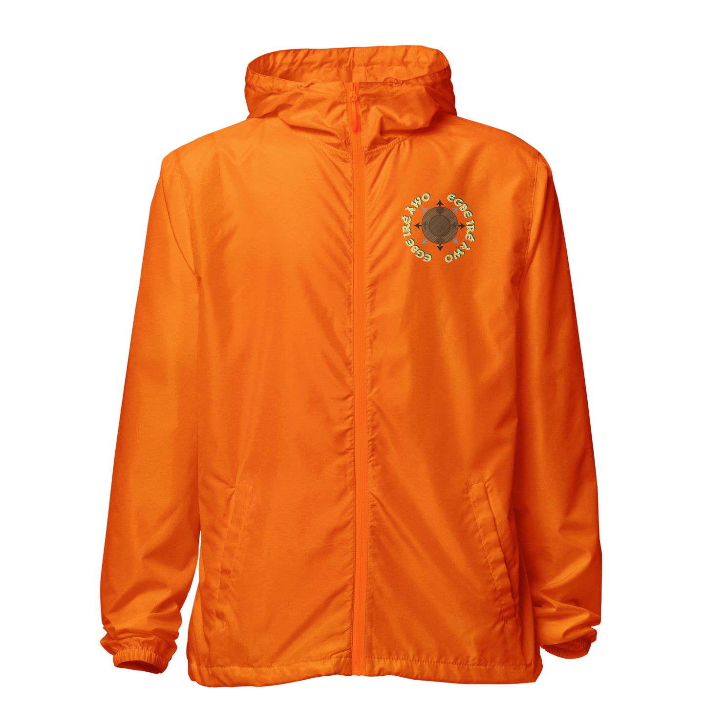 Egbe Apparel Logo Ifa icon Lucumi Reverse Unisex lightweight zip up windbreaker