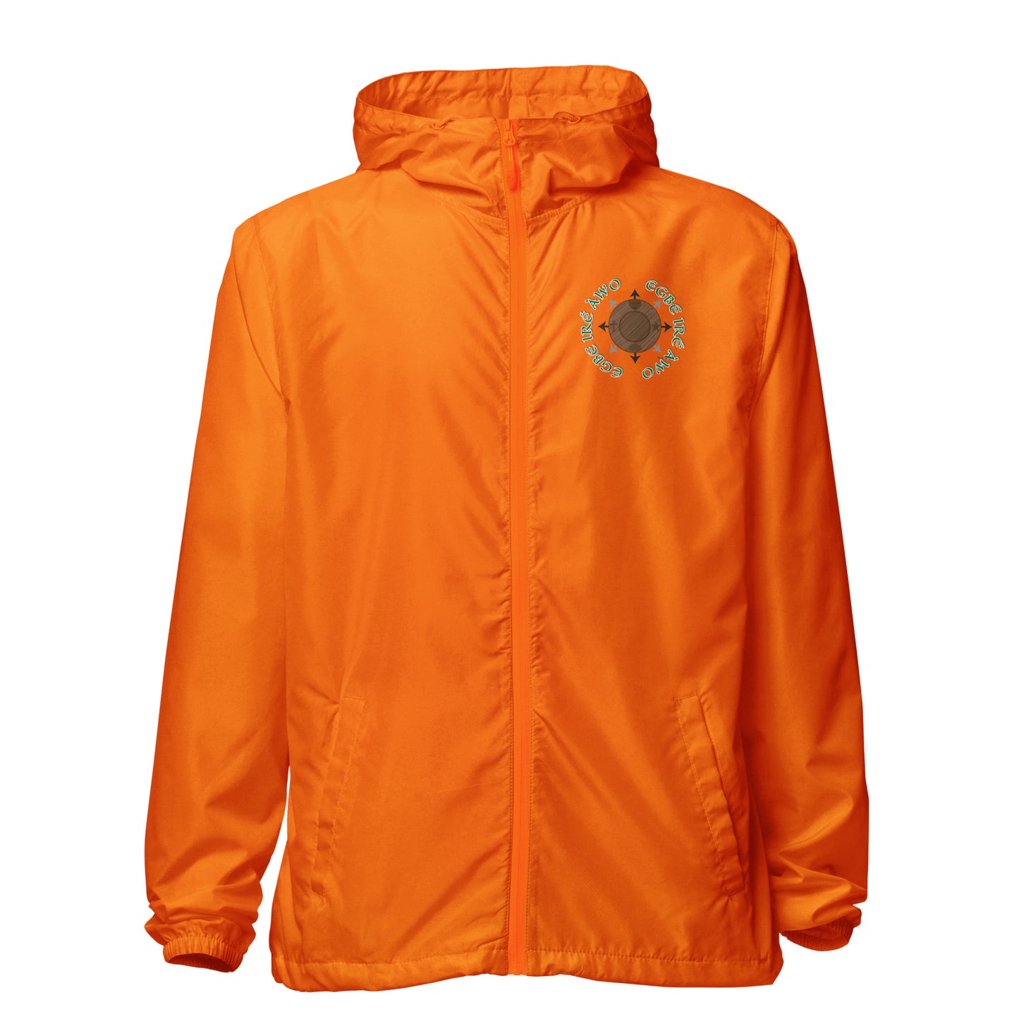 Egbe Apparel Logo Ifa icon Isese Unisex lightweight zip up windbreaker