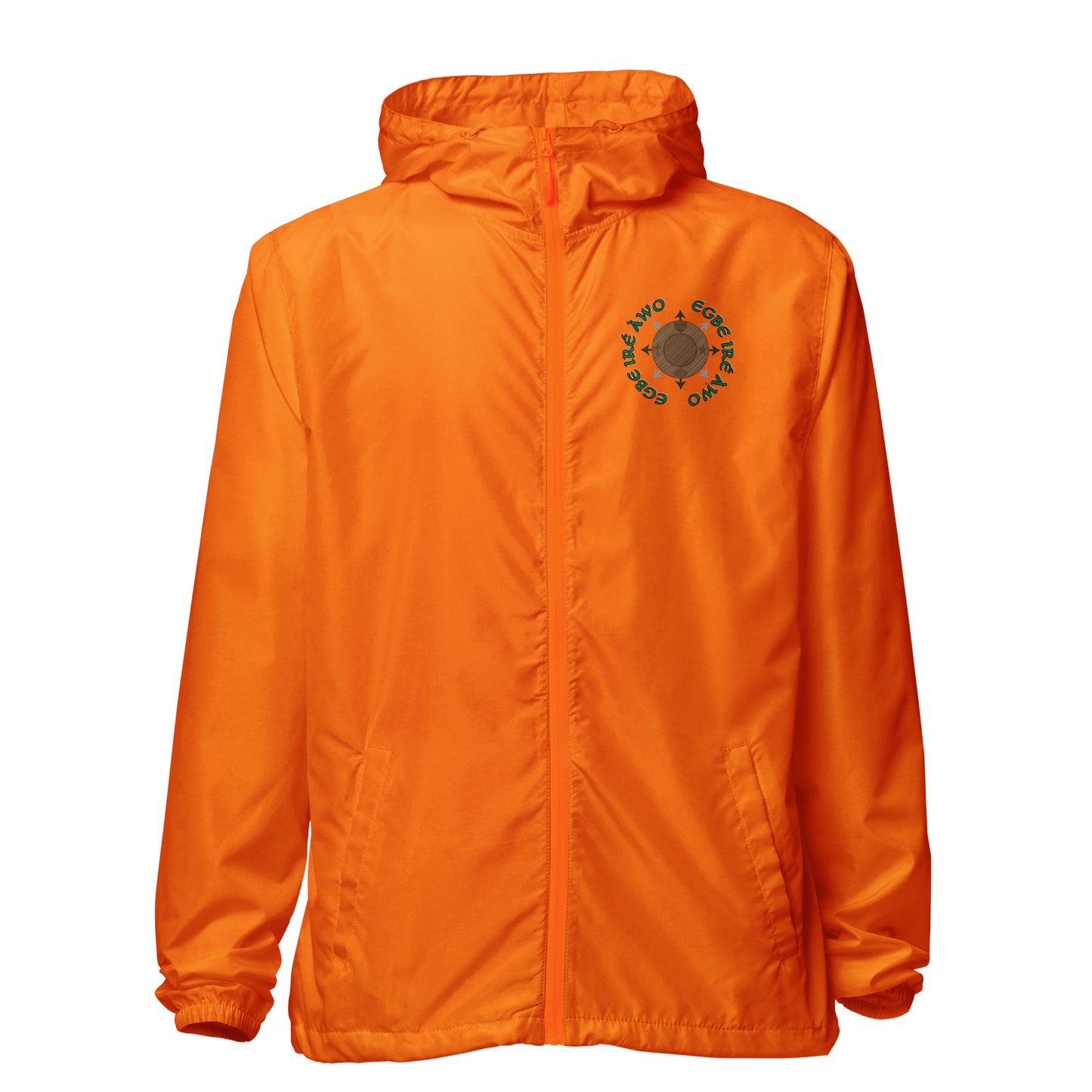 Egbe Apparel Logo Ifa Gold incognito Unisex lightweight zip up windbreaker