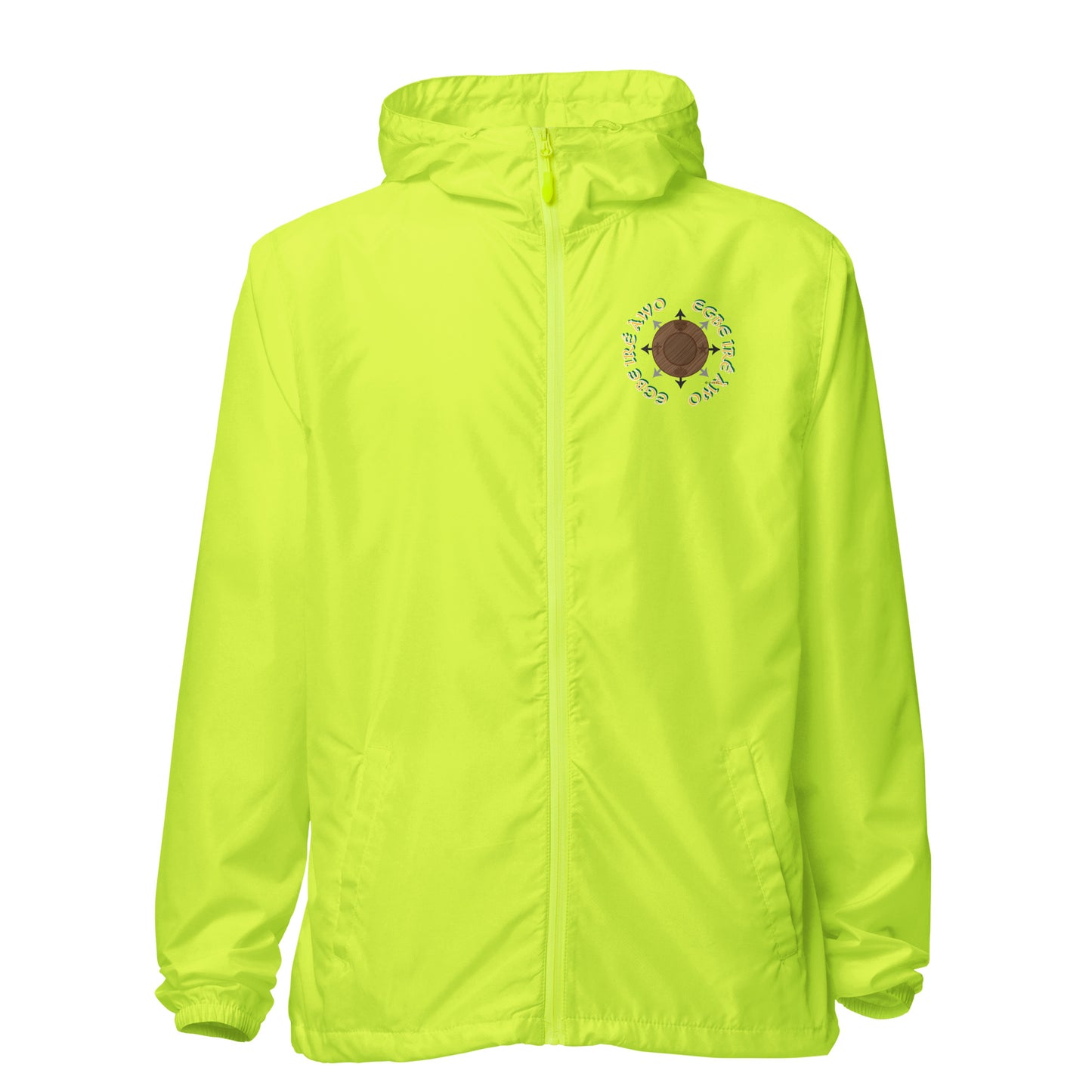 Egbe Apparel Logo Ifa icon Lucumi Reverse Unisex lightweight zip up windbreaker