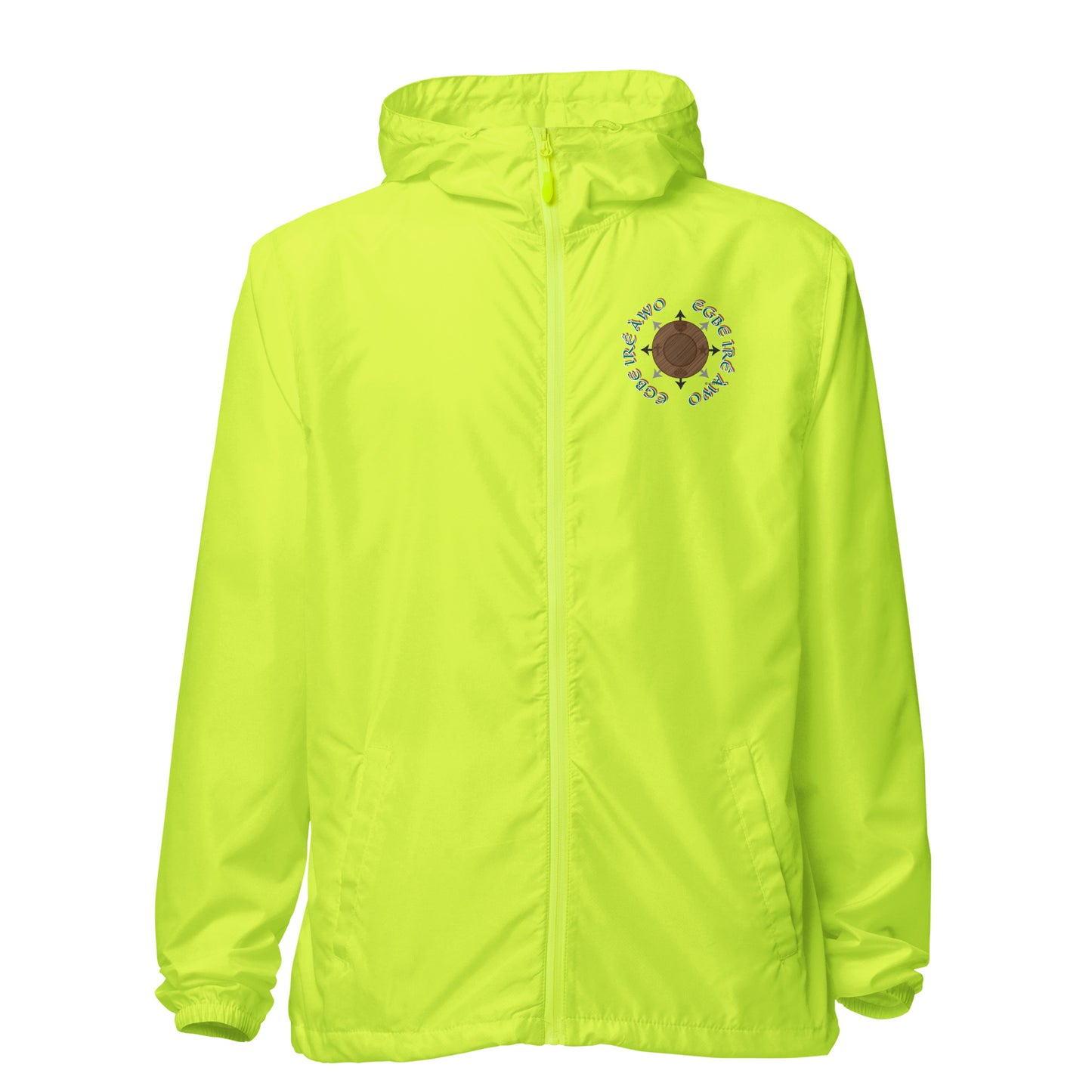Egbe Apparel Logo Ifa icon Isese Unisex lightweight zip up windbreaker