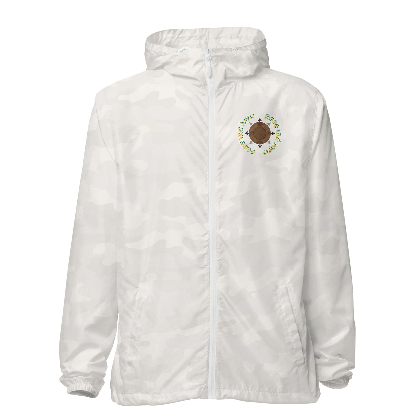 Egbe Apparel Logo Ifa icon Lucumi Reverse Unisex lightweight zip up windbreaker