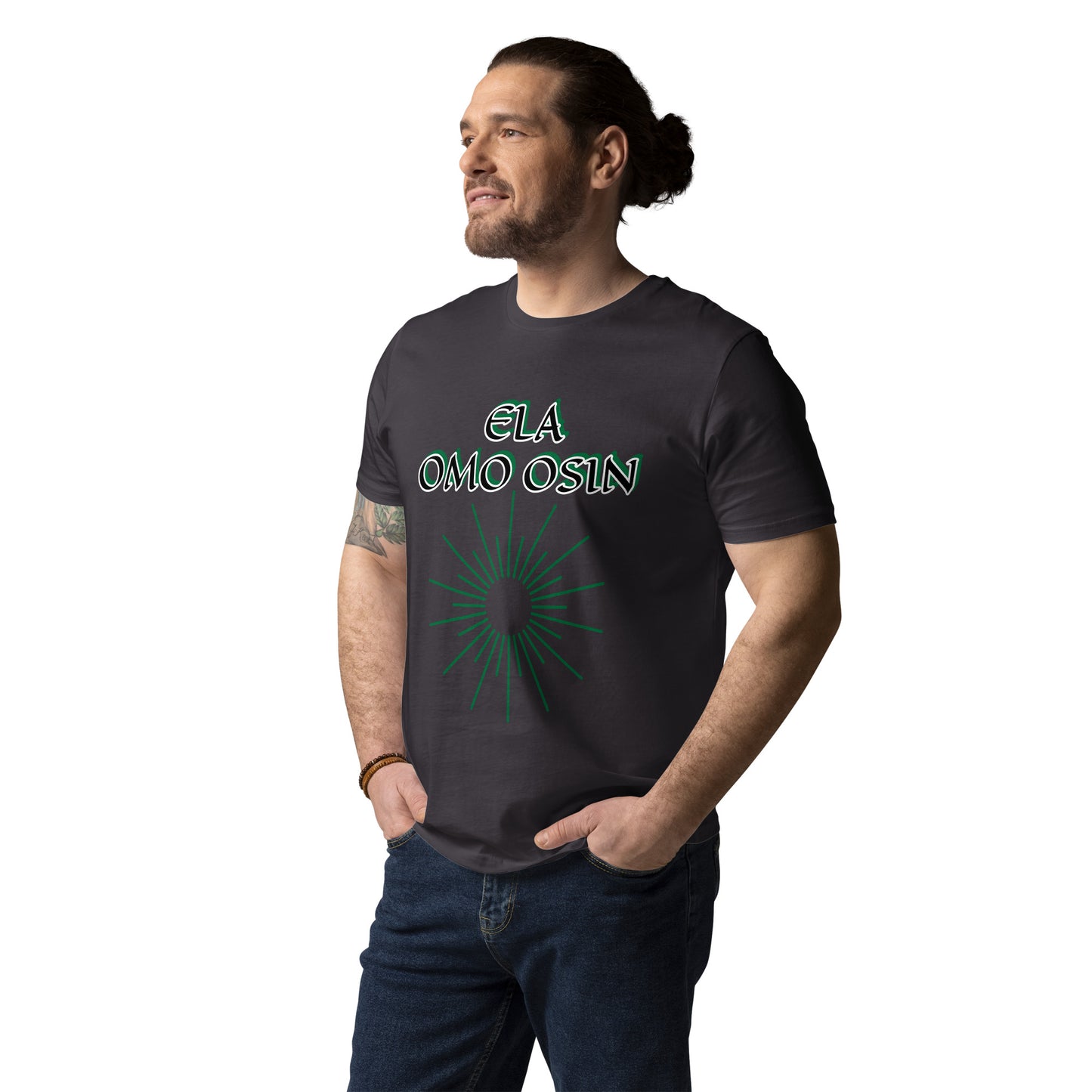 ELA Omo Osin Aje-Ju-Ogun Reverse Unisex organic cotton t-shirt