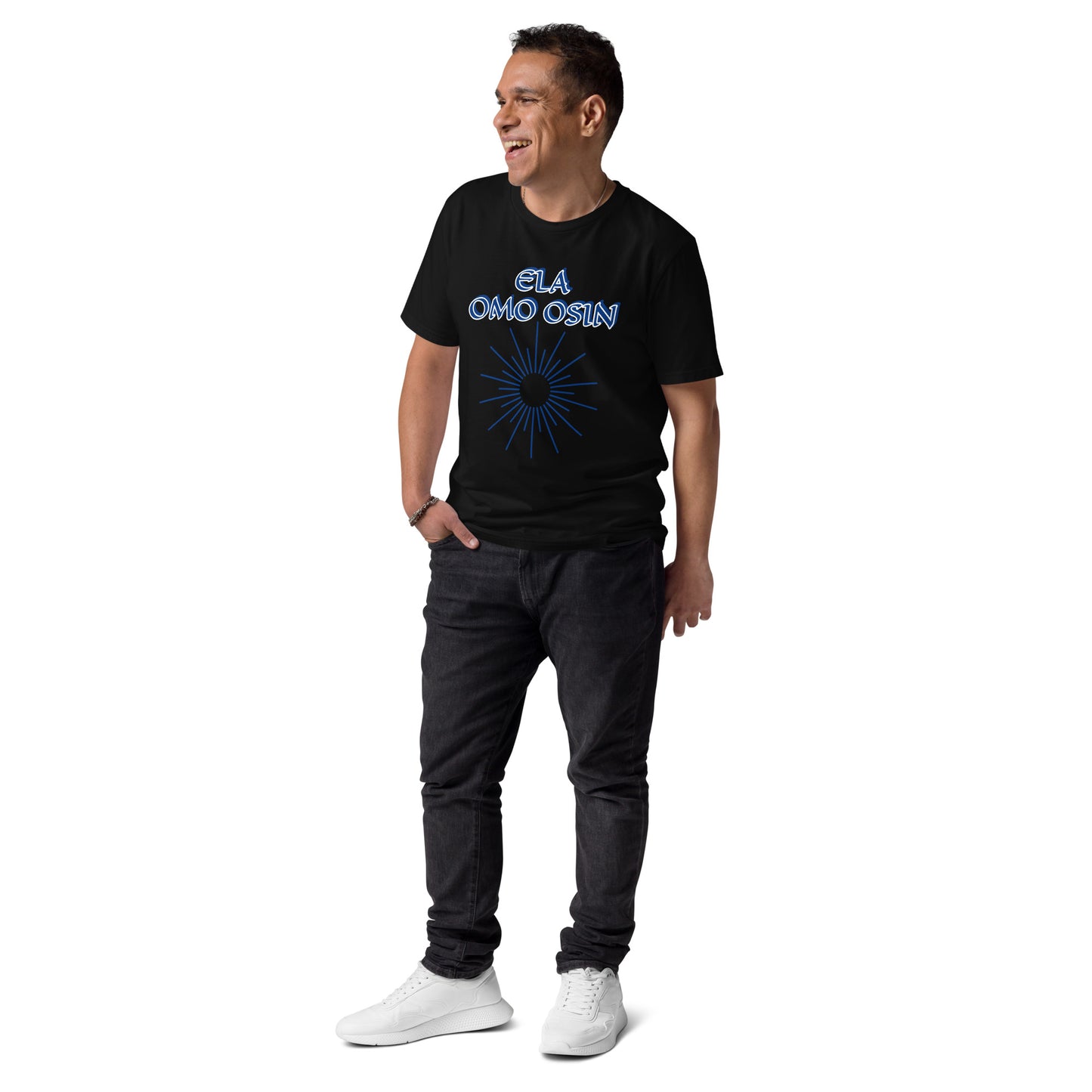 ELA Omo Osin Meji blue Unisex organic cotton t-shirt