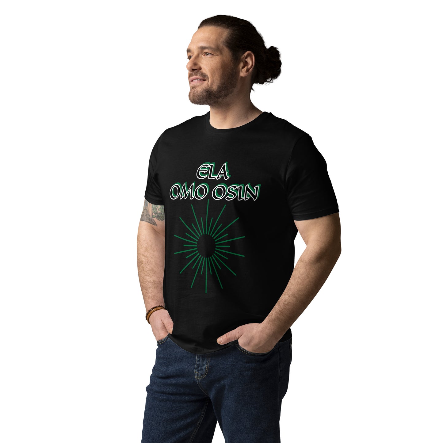 ELA Omo Osin Aje-Ju-Ogun Reverse Unisex organic cotton t-shirt