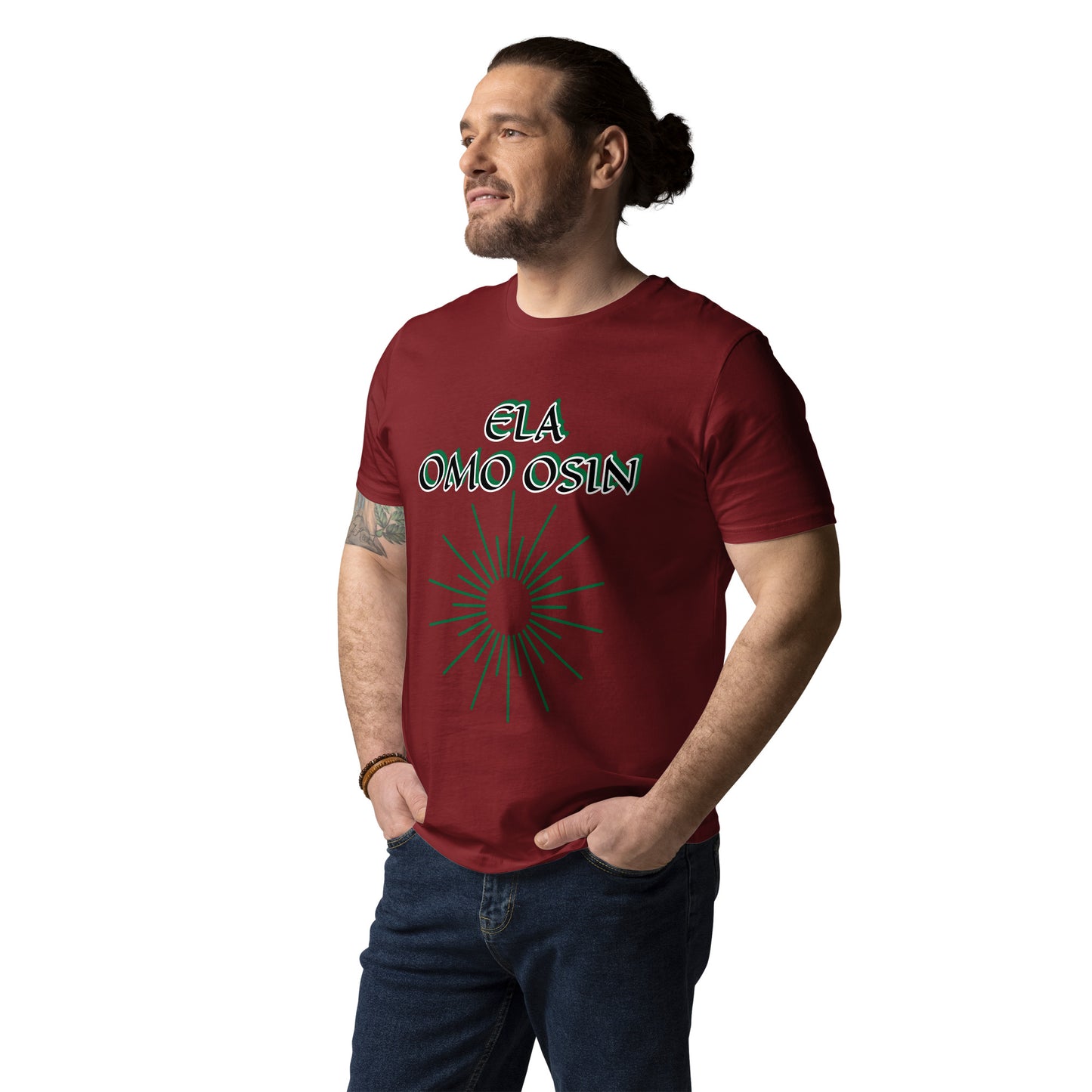 ELA Omo Osin Aje-Ju-Ogun Reverse Unisex organic cotton t-shirt