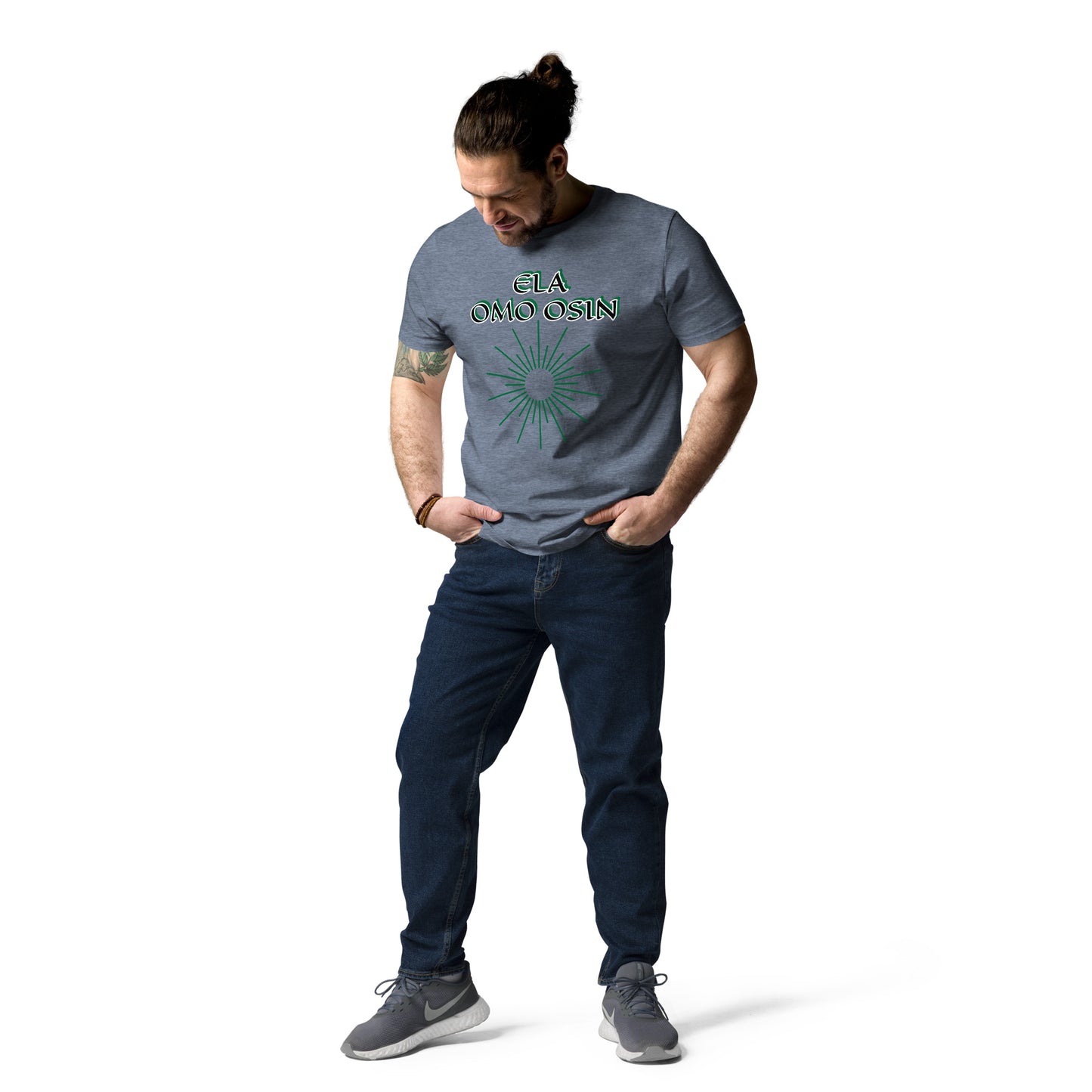 ELA Omo Osin Aje-Ju-Ogun Reverse Unisex organic cotton t-shirt