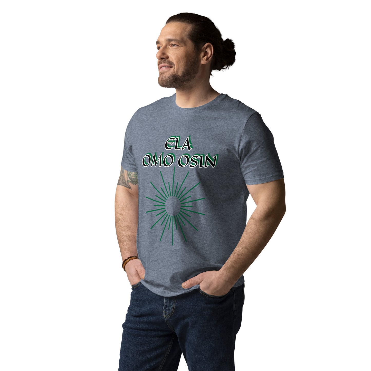 ELA Omo Osin Aje-Ju-Ogun Reverse Unisex organic cotton t-shirt