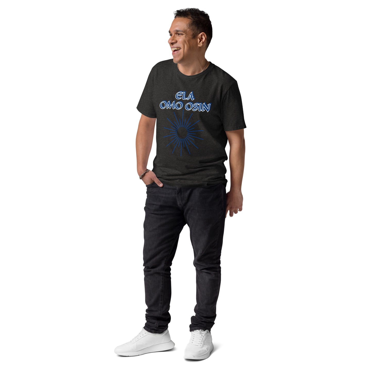ELA Omo Osin Meji blue Unisex organic cotton t-shirt