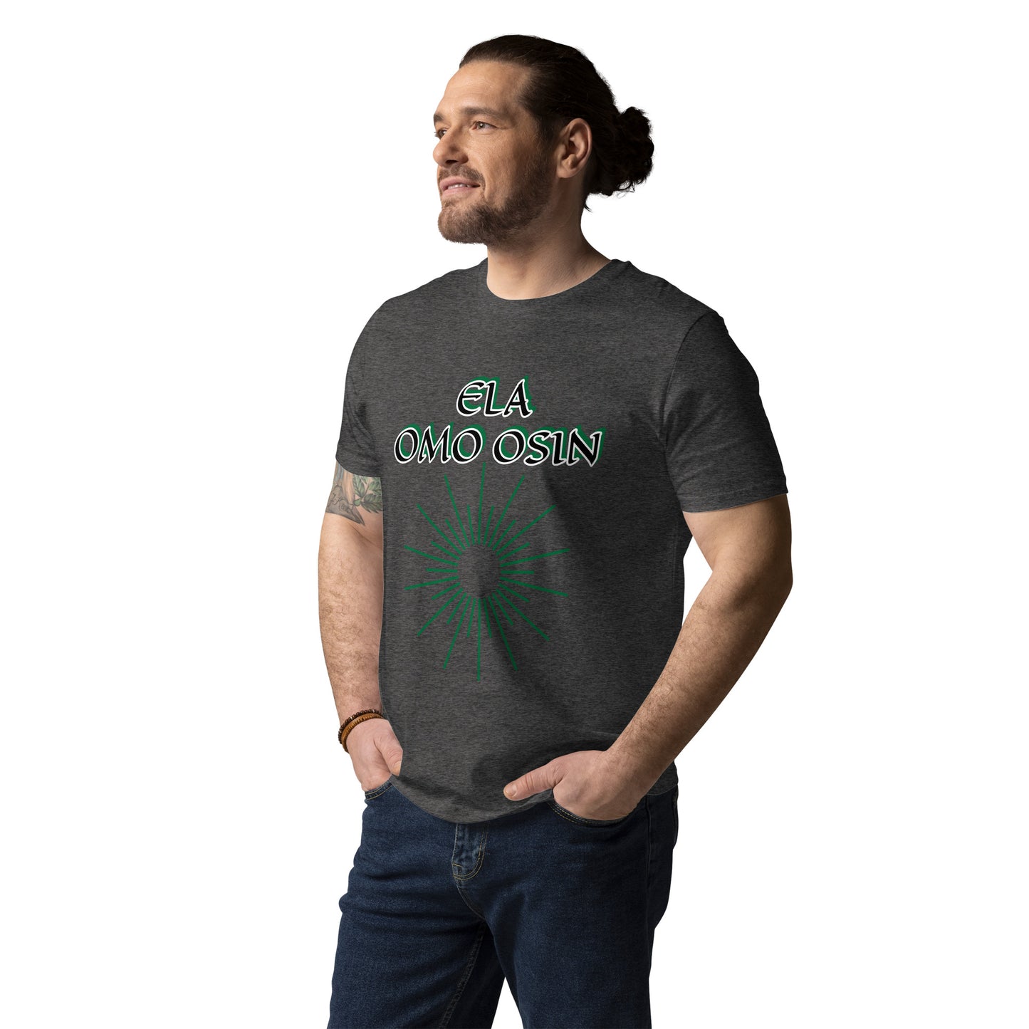 ELA Omo Osin Aje-Ju-Ogun Reverse Unisex organic cotton t-shirt