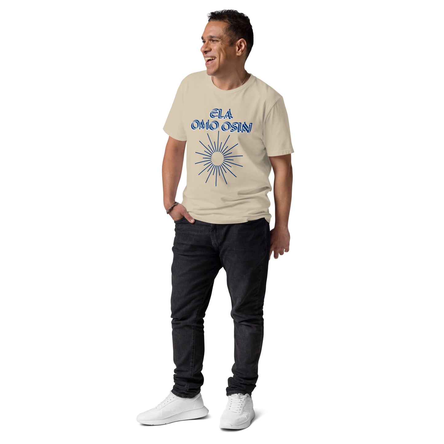 ELA Omo Osin Meji blue Unisex organic cotton t-shirt