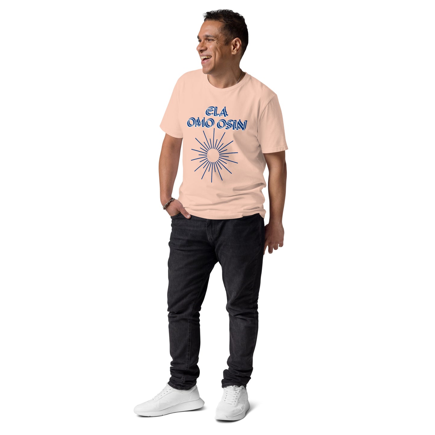 ELA Omo Osin Meji blue Unisex organic cotton t-shirt