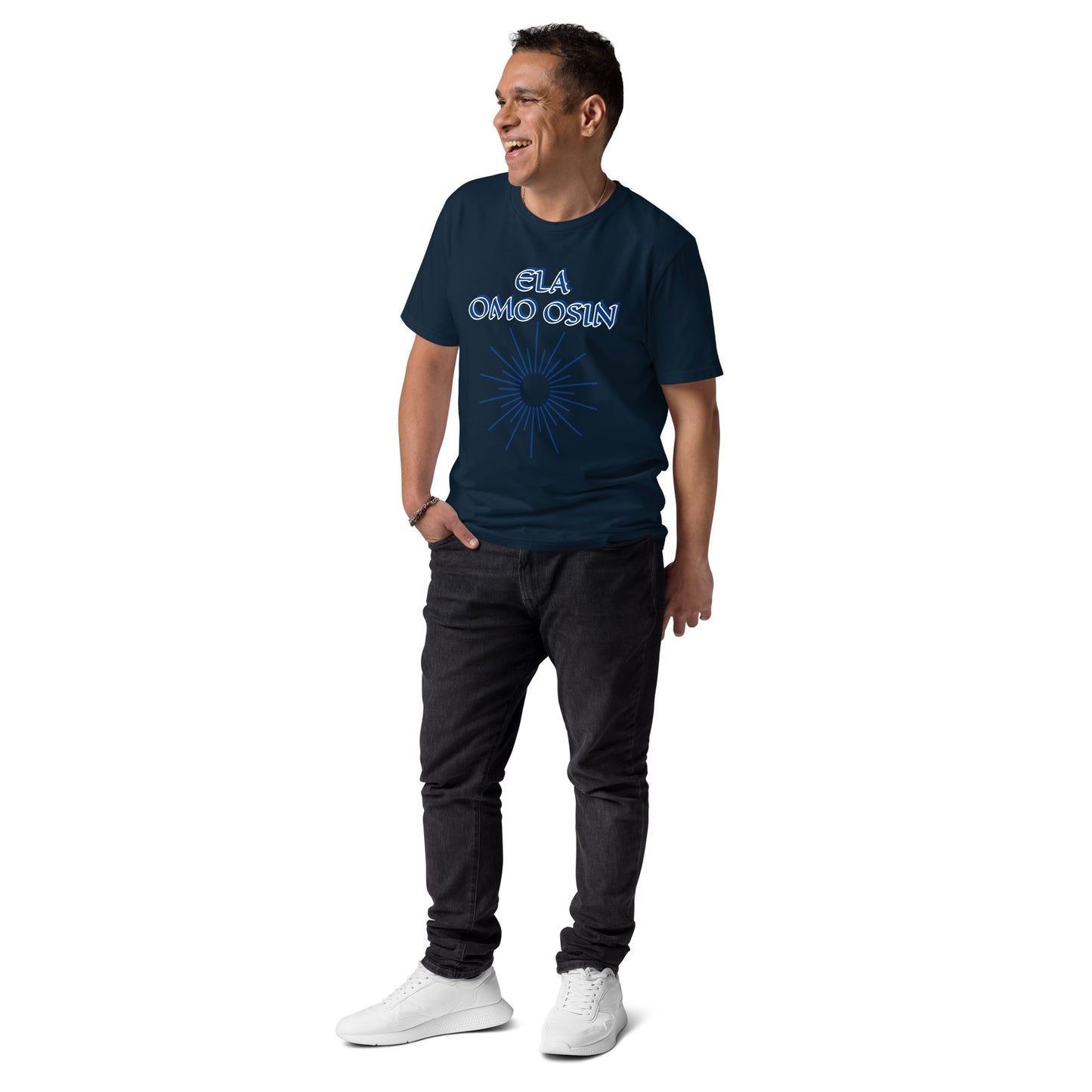ELA Omo Osin Meji blue Unisex organic cotton t-shirt
