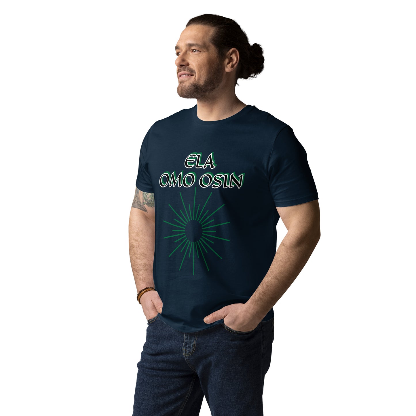 ELA Omo Osin Aje-Ju-Ogun Reverse Unisex organic cotton t-shirt