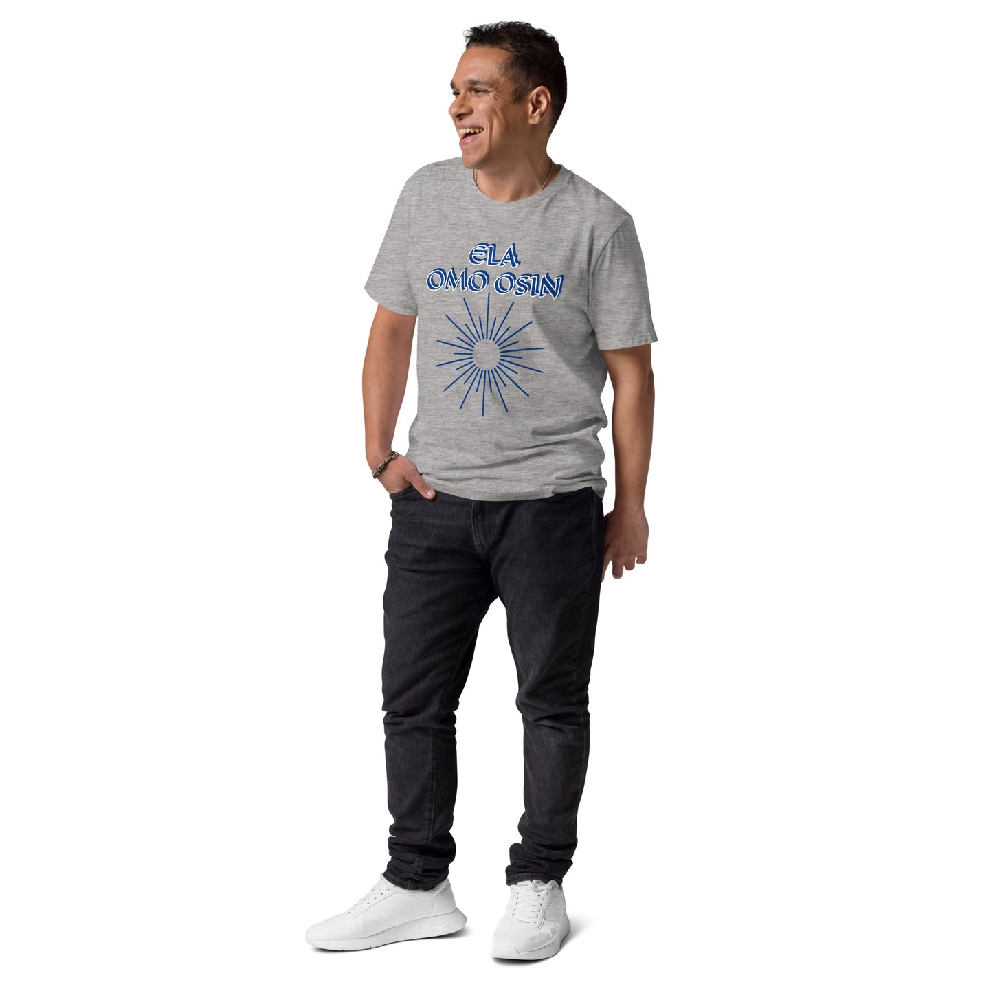 ELA Omo Osin Meji blue Unisex organic cotton t-shirt